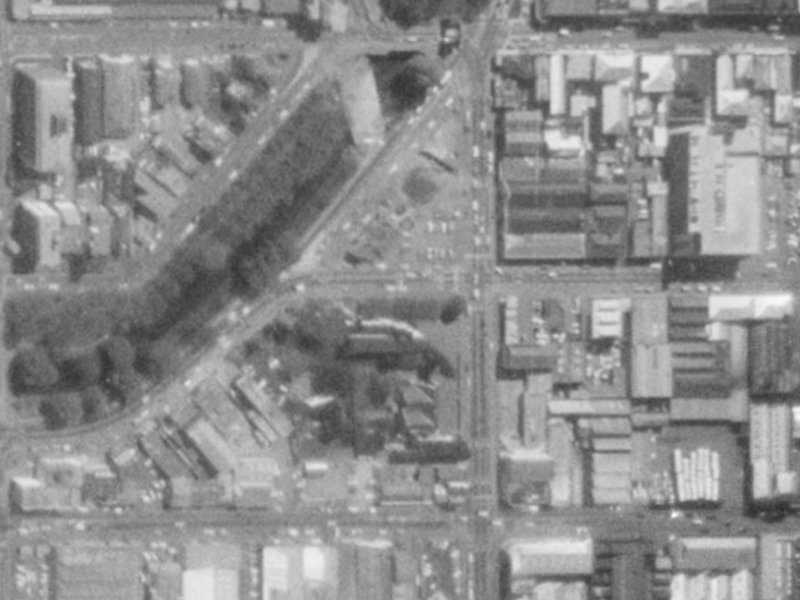 99 Oxford Terrace from the air, 1975-1979