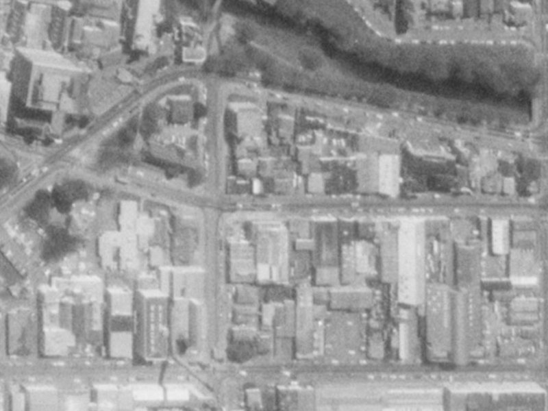 26-30 Tuam Street from the air, 1975-1979