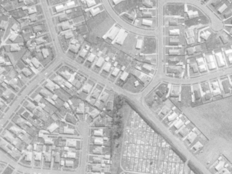 11 Keighleys Road from the air, 1975-1979