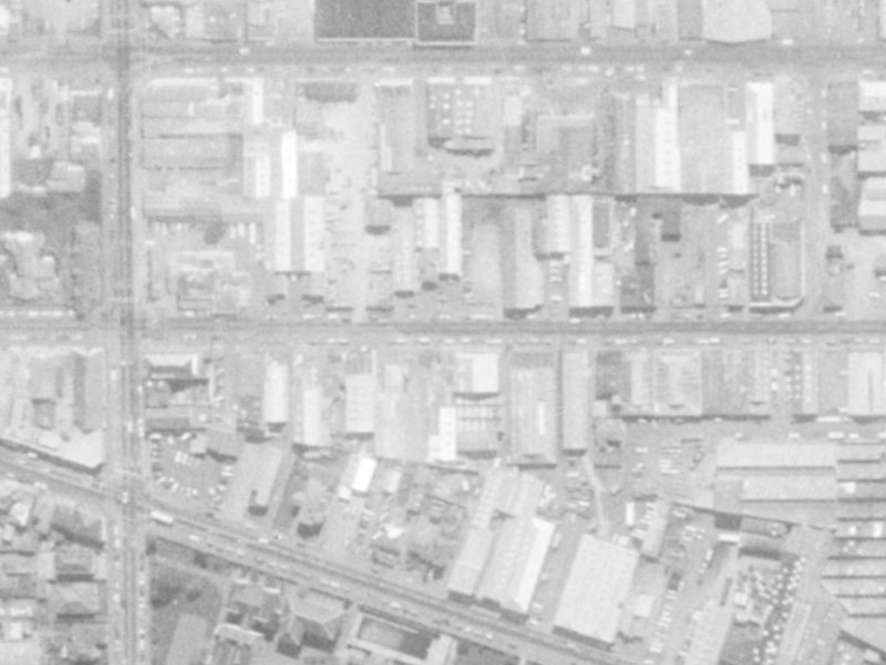 357-359 St Asaph Street from the air, 1975-1979