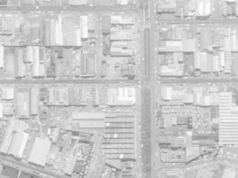 391-405 Saint Asaph Street from the air, 1975-1979