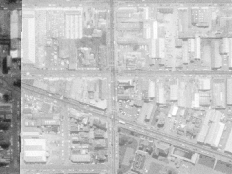 176-174 Barbadoes Street from the air, 1975-1979