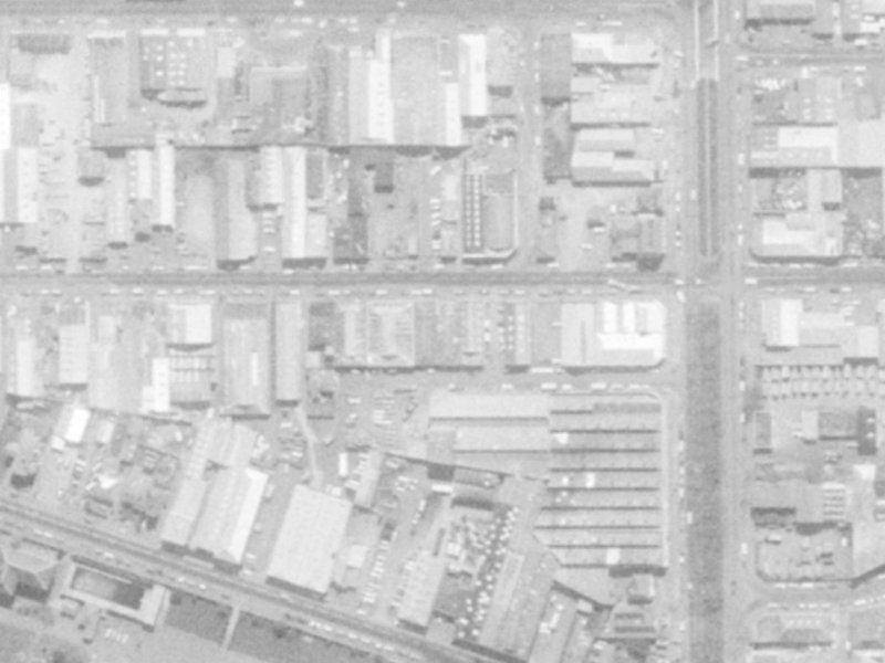 354 St Asaph Street from the air, 1975-1979