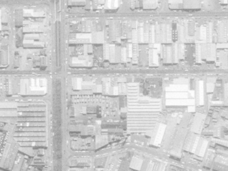 386 St Asaph Street from the air, 1975-1979