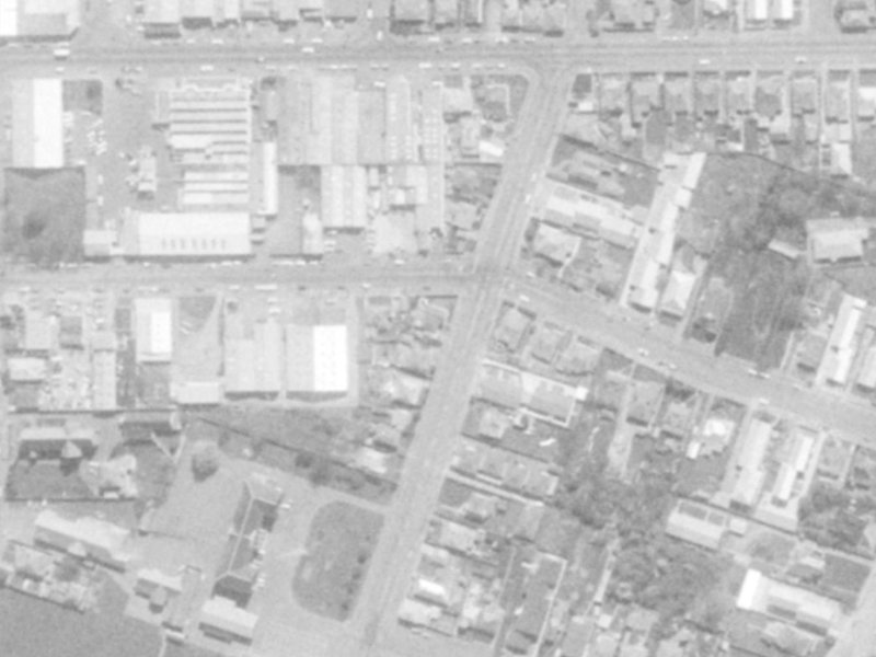 61-69 Nursery Road from the air, 1975-1979