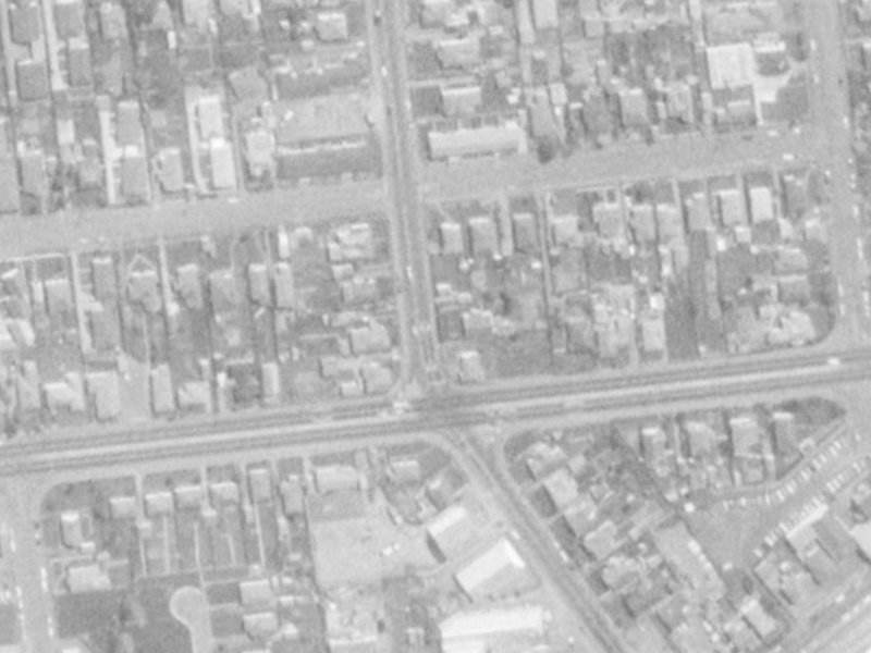 110-108 Clarence Street from the air, 1975-1979