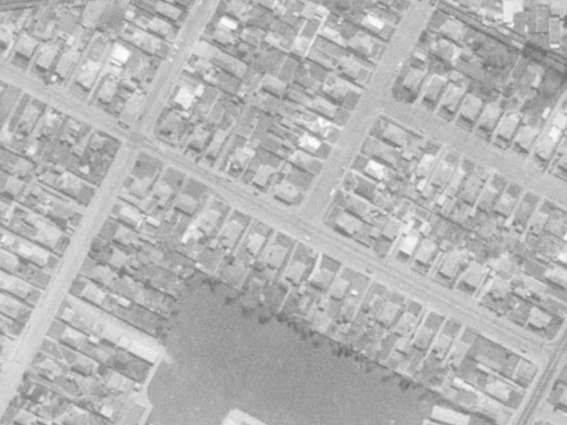 43-47 Harrow Street from the air, 1975-1979