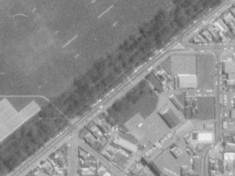 490–500 Hagley Avenue from the air, 1975-1979