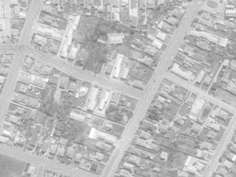 516 Saint Asaph Street from the air, 1975-1979