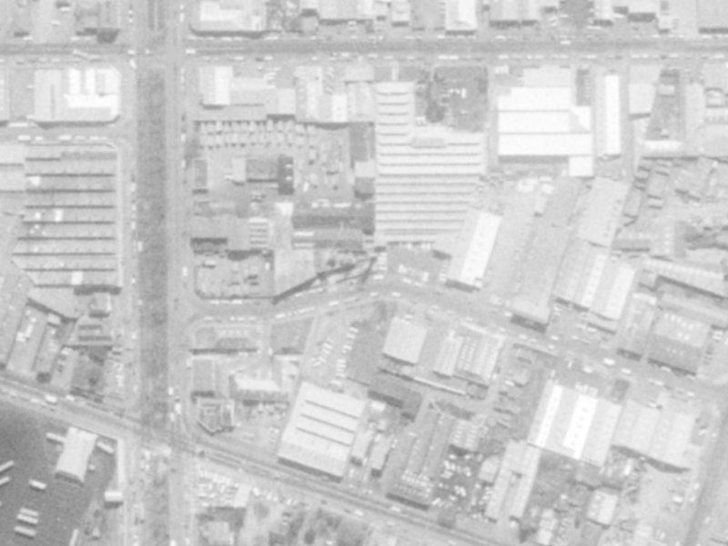 23 Leeds Street from the air, 1975-1979