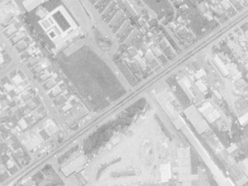 132–136 Main South Road from the air, 1975-1979