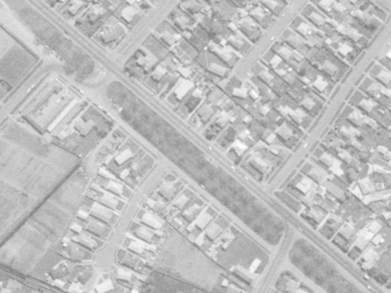 375 Linwood Avenue from the air, 1975-1979