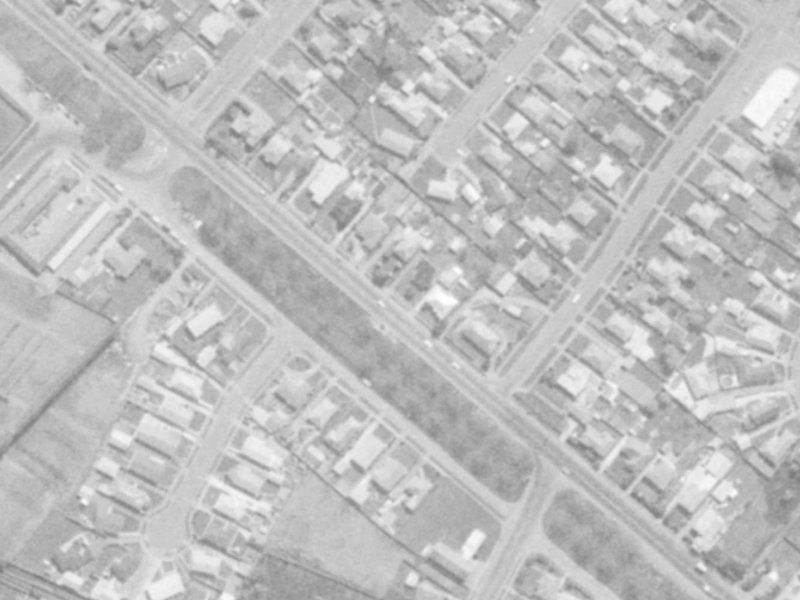 379A Linwood Avenue from the air, 1975-1979