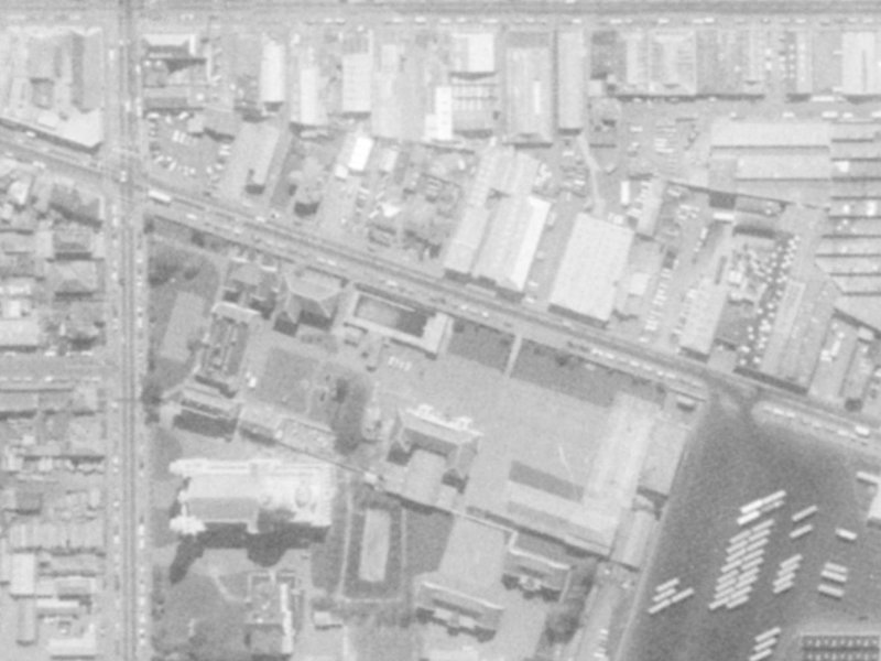 62A Ferry Road from the air, 1975-1979