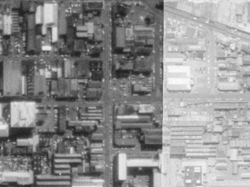 157 Madras Street from the air, 1975-1979