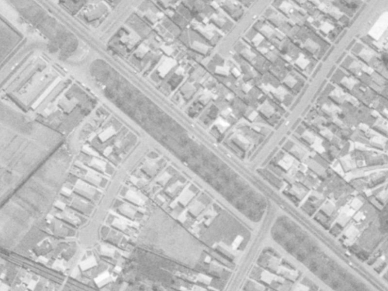 381 Linwood Avenue from the air, 1975-1979