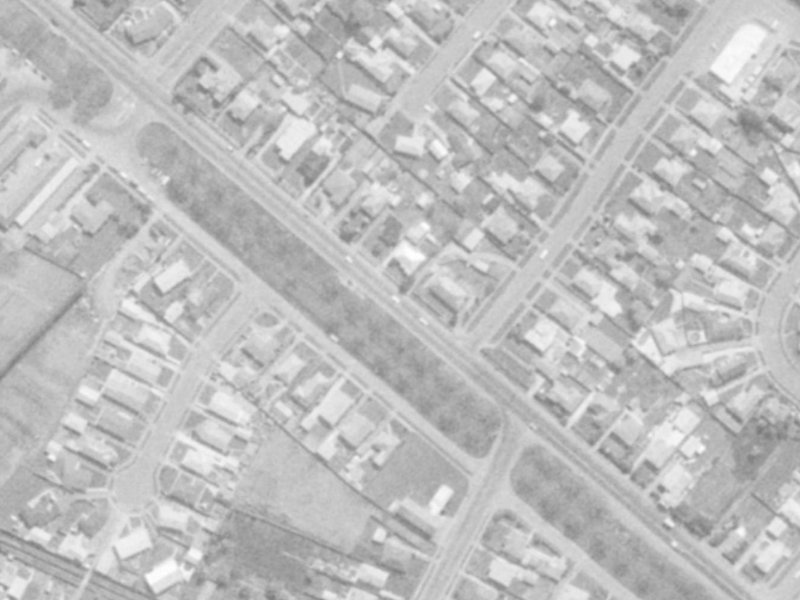 383 Linwood Avenue from the air, 1975-1979