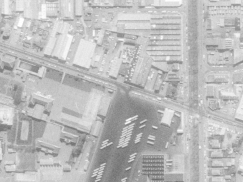 106A Ferry Road from the air, 1975-1979