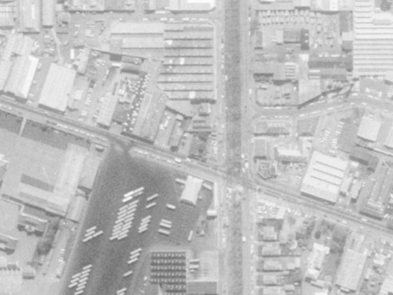 43 Fitzgerald Avenue from the air, 1975-1979