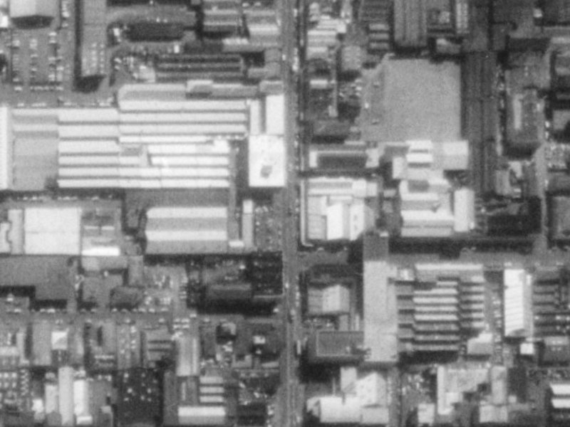 545-555 Colombo Street from the air, 1975-1979