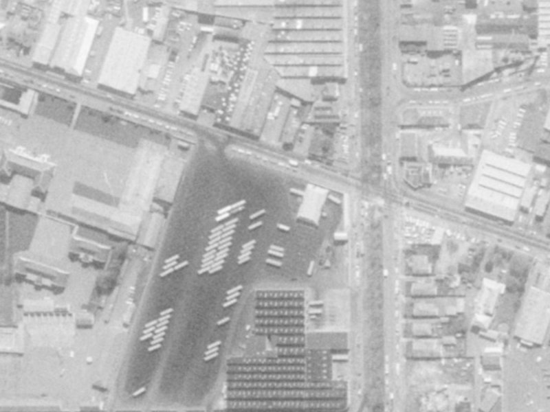 106 Ferry Road from the air, 1975-1979