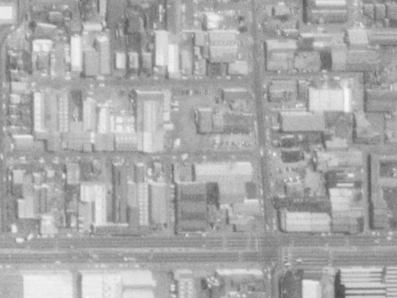 131 Moorhouse Avenue from the air, 1975-1979