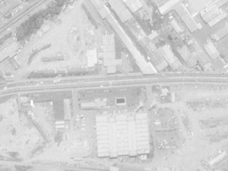 533–551 Blenheim Road from the air, 1975-1979