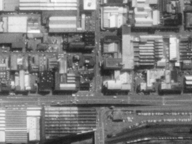 523-527 Colombo Street from the air, 1975-1979