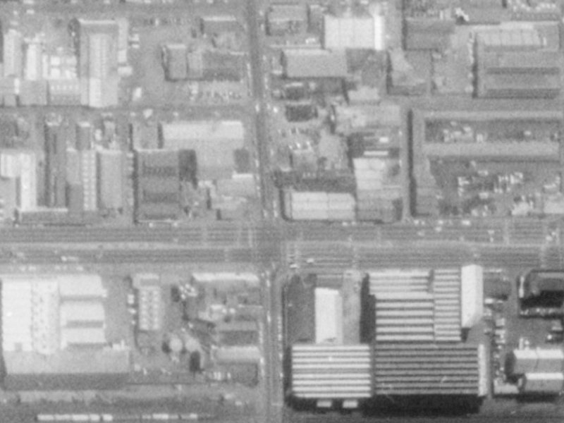 157 Moorhouse Avenue from the air, 1975-1979