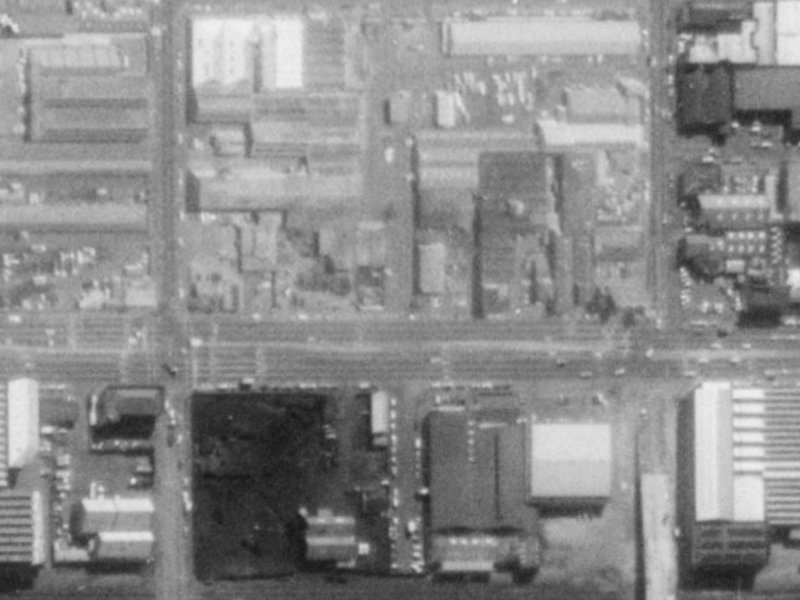 211 Moorhouse Avenue from the air, 1975-1979