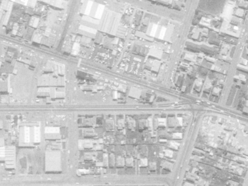 202-218 Ferry Road from the air, 1975-1979