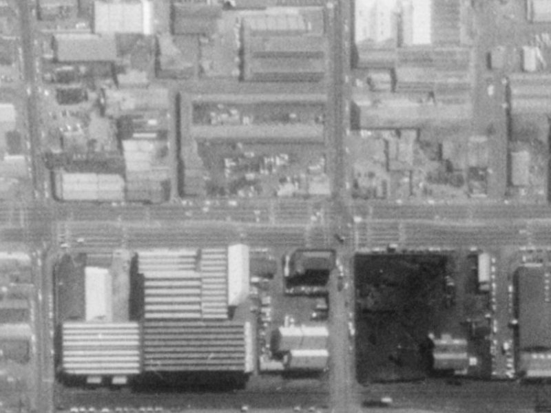 179 Moorhouse Avenue from the air, 1975-1979