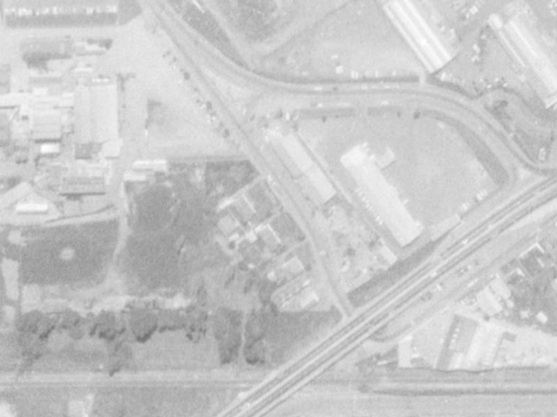 7 Racecourse Road from the air, 1975-1979