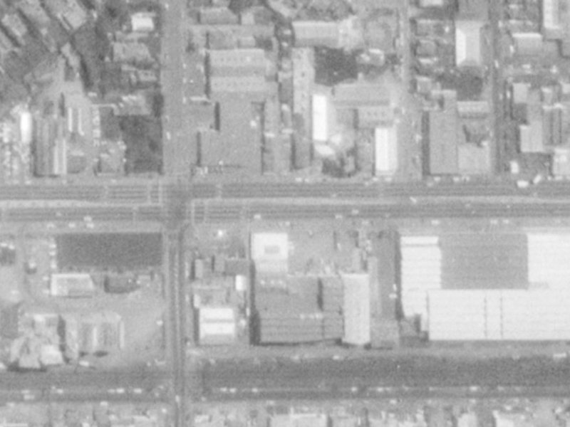 56–66 Moorhouse Avenue from the air, 1975-1979