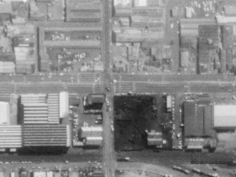 189 Moorhouse Avenue from the air, 1975-1979