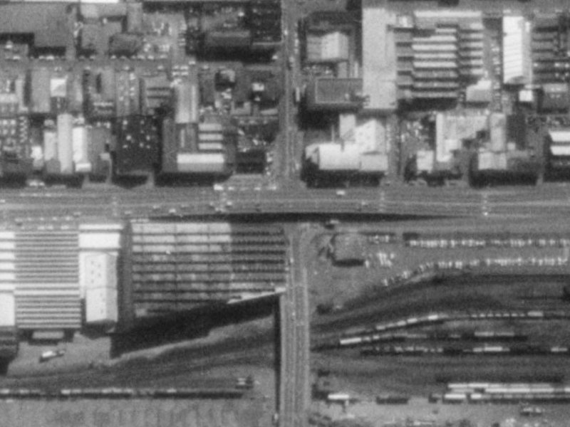 250-372 Moorhouse Avenue from the air, 1975-1979