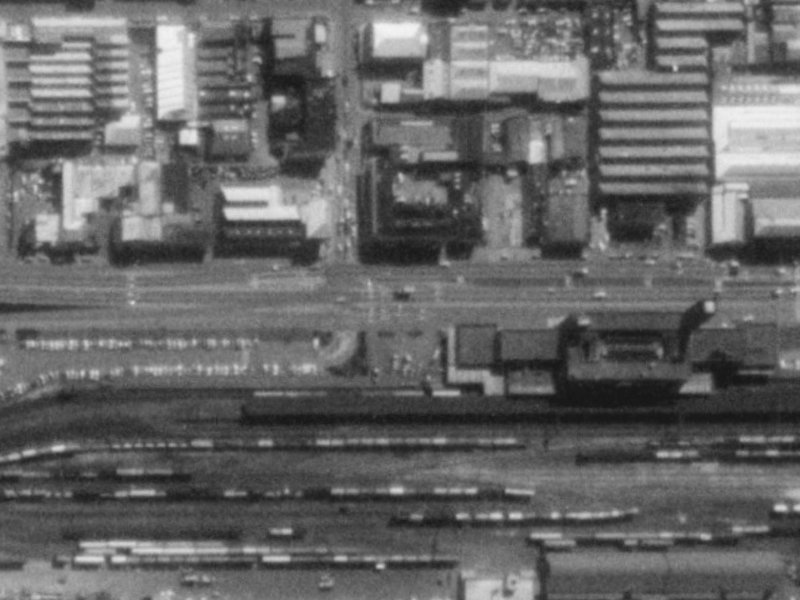 388-386 Moorhouse Avenue from the air, 1975-1979