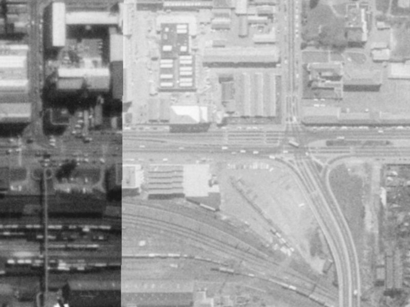 430 Moorhouse Avenue from the air, 1975-1979