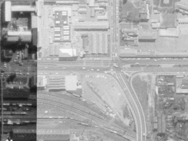 438 Moorhouse Avenue from the air, 1975-1979