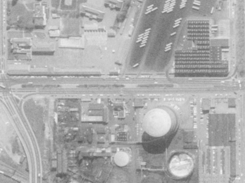 472 Moorhouse Avenue from the air, 1975-1979