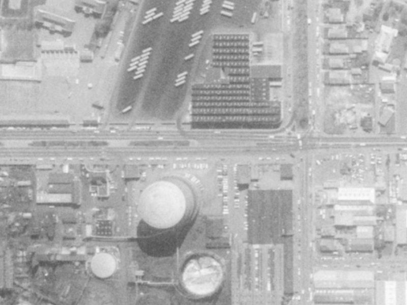 488 Moorhouse Avenue from the air, 1975-1979