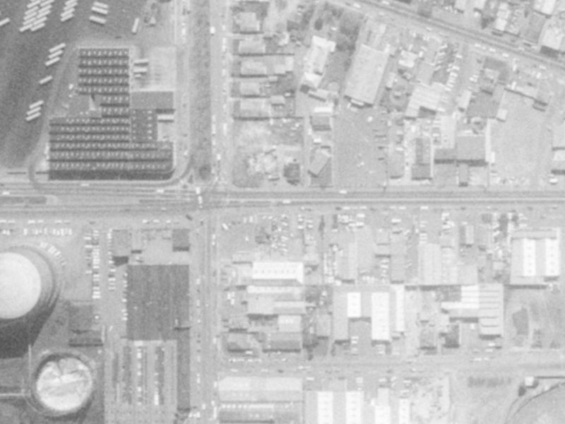497 Moorhouse Avenue from the air, 1975-1979