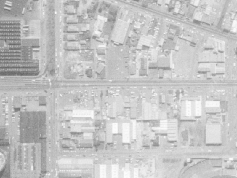 518 Moorhouse Avenue from the air, 1975-1979