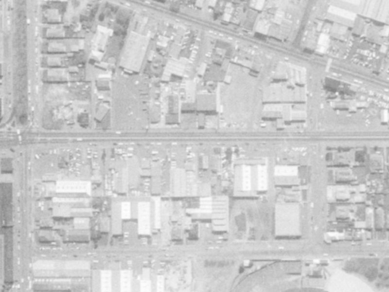 532 Moorhouse Avenue from the air, 1975-1979