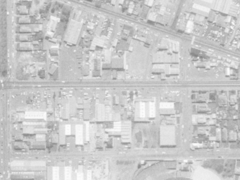 538 Moorhouse Avenue from the air, 1975-1979