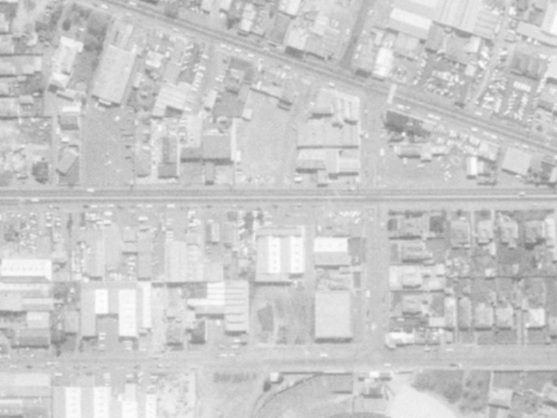 542 Moorhouse Avenue from the air, 1975-1979