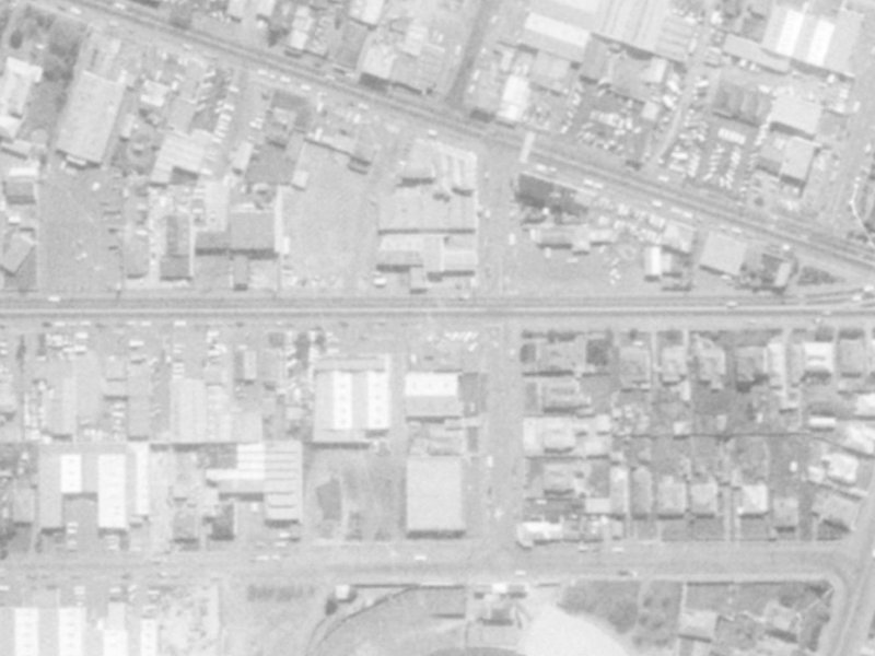 550 Moorhouse Avenue from the air, 1975-1979