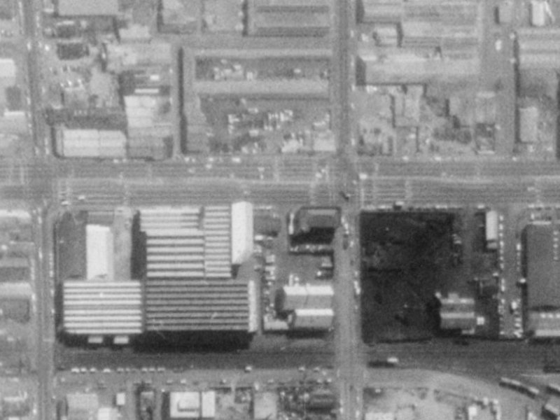 190 Moorhouse Avenue from the air, 1975-1979