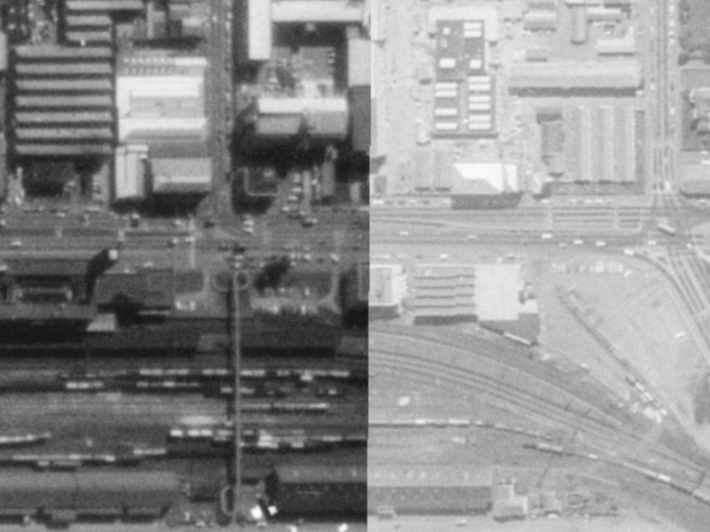 414 Moorhouse Avenue from the air, 1975-1979
