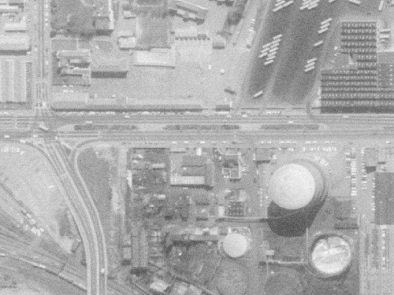 466 Moorhouse Avenue from the air, 1975-1979